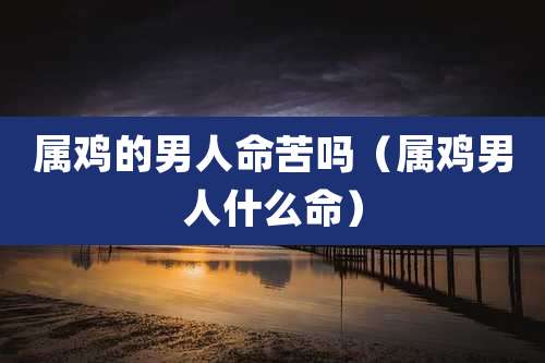 属鸡的男人命苦吗（属鸡男人什么命）