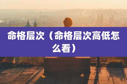 命格层次（命格层次高低怎么看）