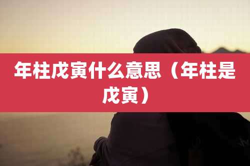 年柱戊寅什么意思（年柱是戊寅）