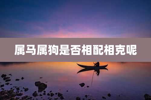 属马属狗是否相配相克呢