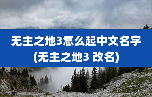 无主之地3怎么起中文名字(无主之地3 改名)