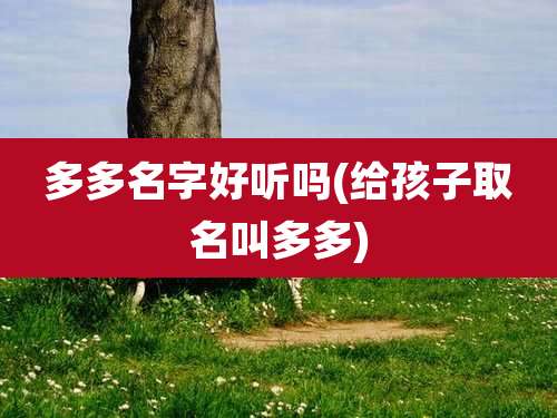 多多名字好听吗(给孩子取名叫多多)