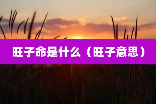旺子命是什么(旺子意思)