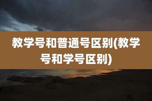 教学号和普通号区别(教学号和学号区别)
