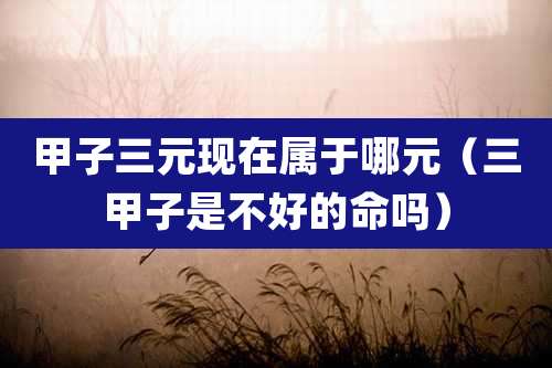 甲子三元现在属于哪元(三甲子是不好的命吗)