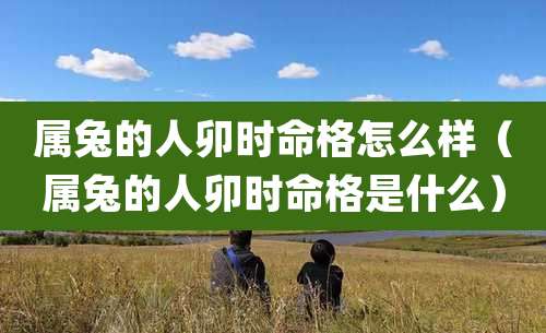 属兔的人卯时命格怎么样(属兔的人卯时命格是什么)