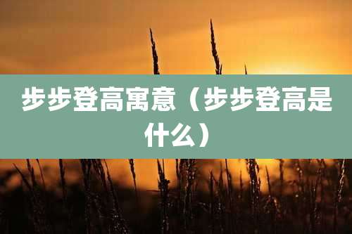 步步登高寓意(步步登高是什么)