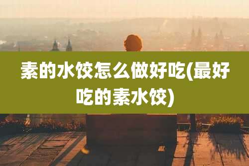 素的水饺怎么做好吃(最好吃的素水饺)