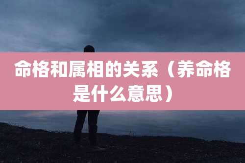 命格和属相的关系（养命格是什么意思）