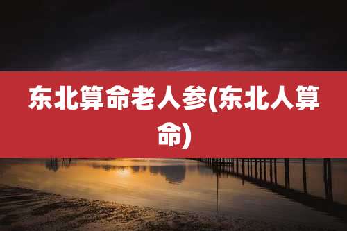 东北算命老人参(东北人算命)