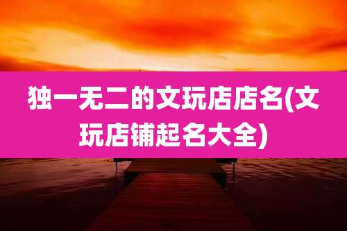 独一无二的文玩店店名(文玩店铺起名大全)