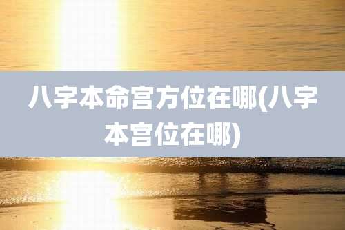 八字本命宫方位在哪(八字本宫位在哪)