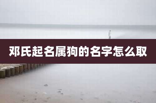 邓氏起名属狗的名字怎么取