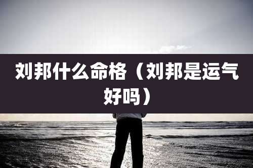 刘邦什么命格(刘邦是运气好吗)