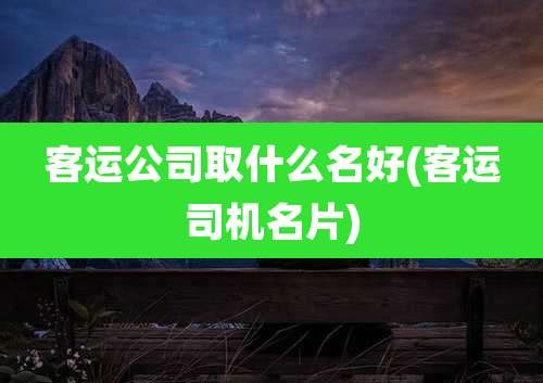 客运公司取什么名好(客运司机名片)