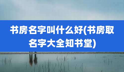 书房名字叫什么好(书房取名字大全知书堂)