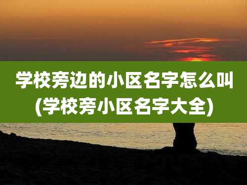 学校旁边的小区名字怎么叫(学校旁小区名字大全)