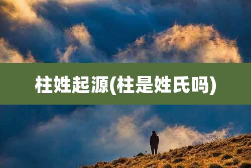 柱姓起源(柱是姓氏吗)