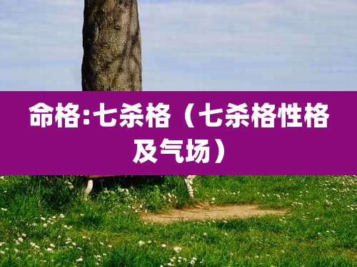 命格:七杀格(七杀格性格及气场)
