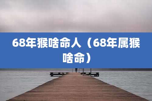 68年猴啥命人(68年属猴啥命)