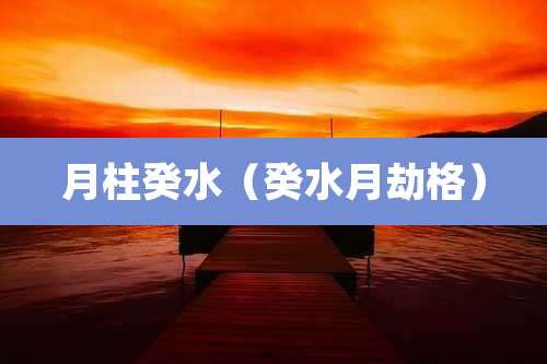 月柱癸水（癸水月劫格）