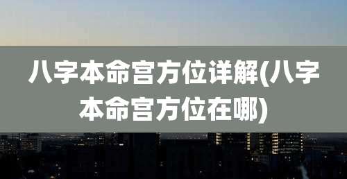 八字本命宫方位详解(八字本命宫方位在哪)