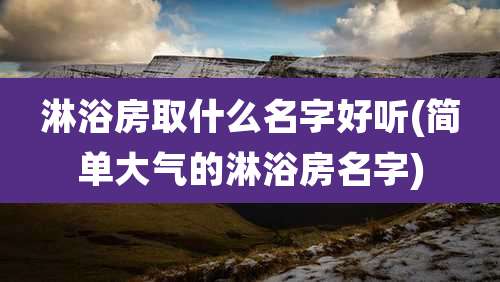 淋浴房取什么名字好听(简单大气的淋浴房名字)