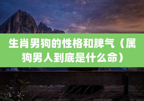 生肖男狗的性格和脾气（属狗男人到底是什么命）