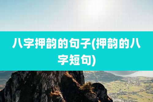 八字押韵的句子(押韵的八字短句)