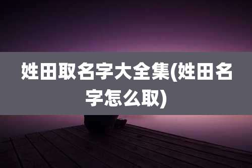 姓田取名字大全集(姓田名字怎么取)