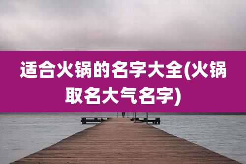 适合火锅的名字大全(火锅取名大气名字)