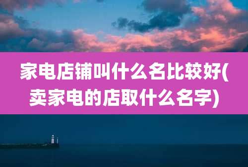 家电店铺叫什么名比较好(卖家电的店取什么名字)