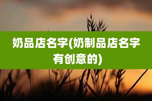 奶品店名字(奶制品店名字 有创意的)