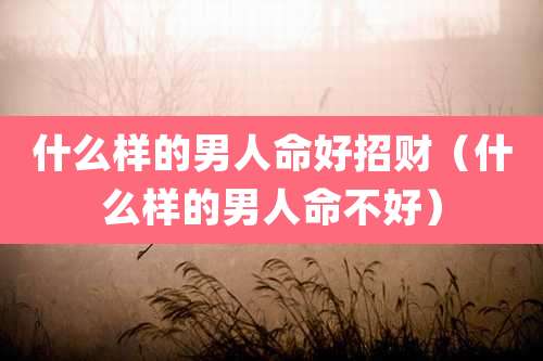 什么样的男人命好招财（什么样的男人命不好）
