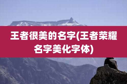 王者很美的名字(王者荣耀名字美化字体)