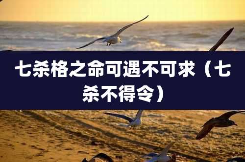 七杀格之命可遇不可求（七杀不得令）