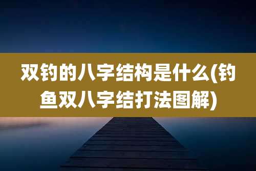 双钓的八字结构是什么(钓鱼双八字结打法图解)