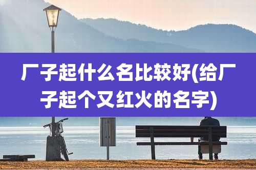 厂子起什么名比较好(给厂子起个又红火的名字)