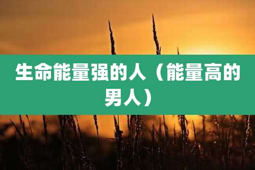 生命能量强的人（能量高的男人）