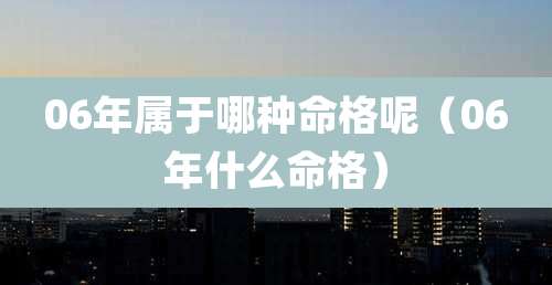 06年属于哪种命格呢（06年什么命格）