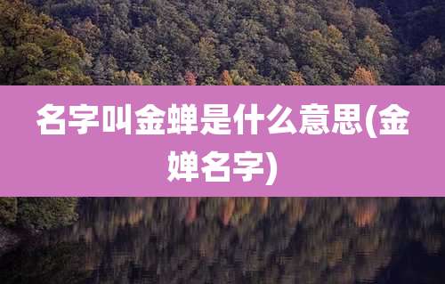 名字叫金蝉是什么意思(金婵名字)