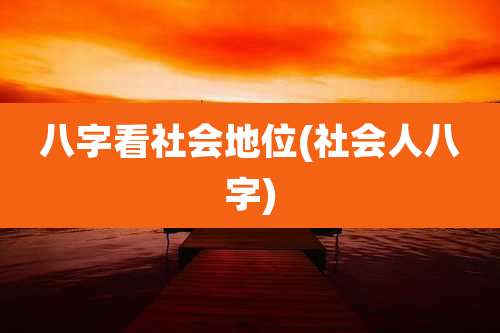 八字看社会地位(社会人八字)