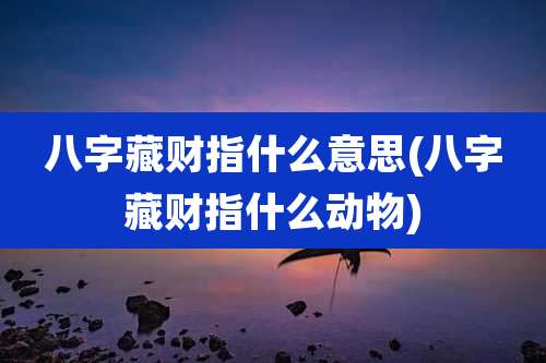 八字藏财指什么意思(八字藏财指什么动物)