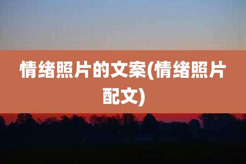 情绪照片的文案(情绪照片配文)