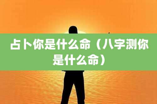 占卜你是什么命（八字测你是什么命）