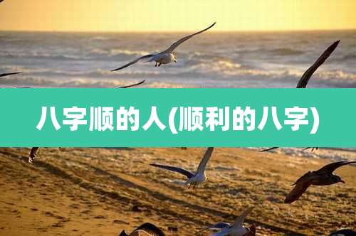 八字顺的人(顺利的八字)
