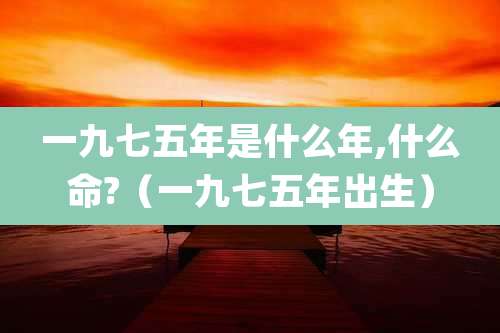 一九七五年是什么年,什么命?（一九七五年出生）