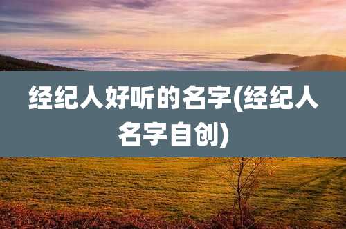 经纪人好听的名字(经纪人名字自创)