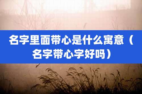 名字里面带心是什么寓意（名字带心字好吗）