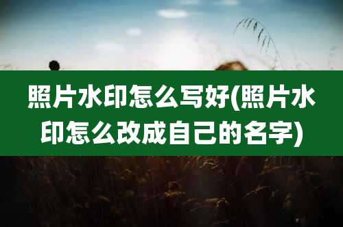 照片水印怎么写好(照片水印怎么改成自己的名字)